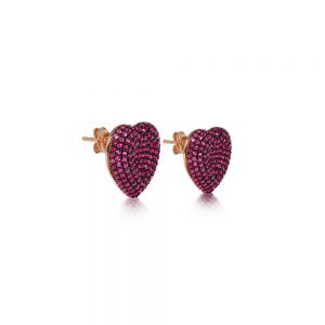 Ruby stone earring